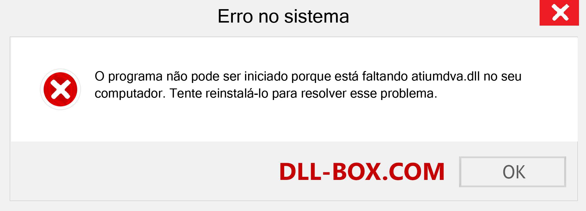 Arquivo atiumdva.dll ausente ?. Download para Windows 7, 8, 10 - Correção de erro ausente atiumdva dll no Windows, fotos, imagens